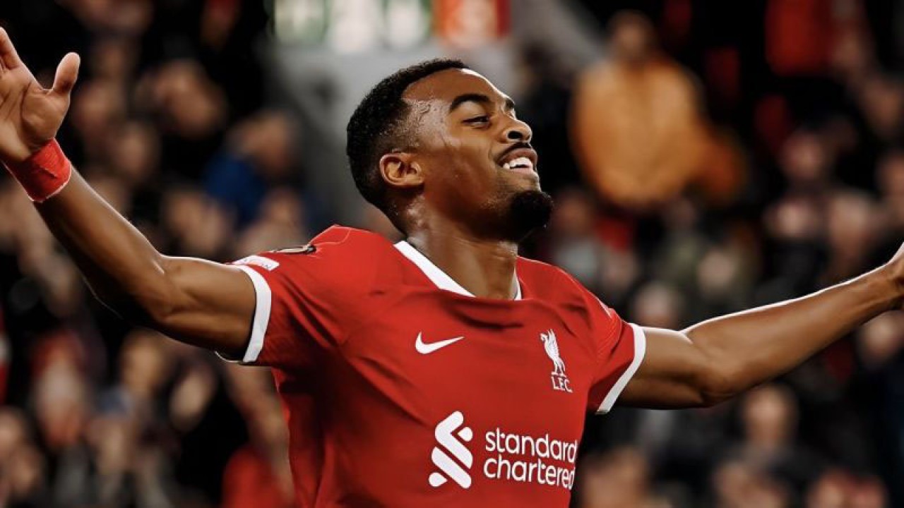 Pemain Liverpool FC Ryan Gravenberch (ANTARA/Liverpool/James Carroll)