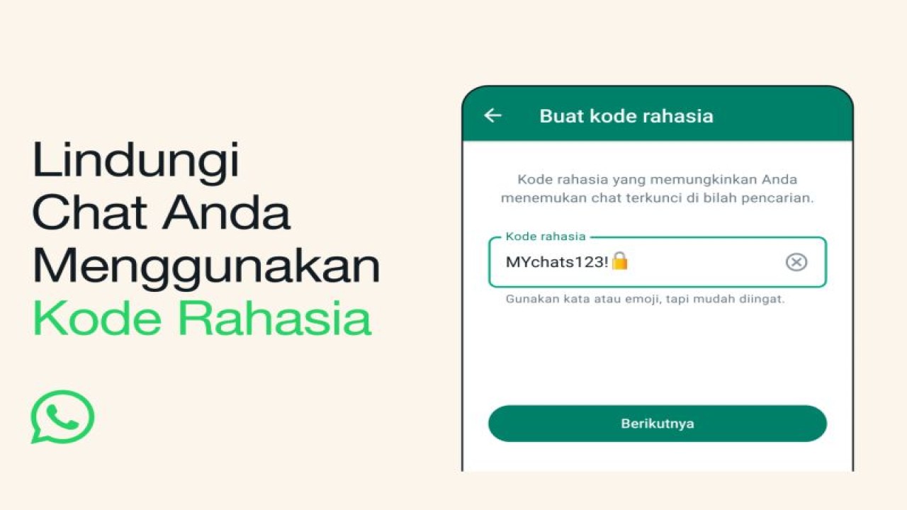 Ilustrasi fungsi kode rahasia di fitur Chat Lock WhatsApp. (ANTARA/HO/WhatsApp Indonesia)
