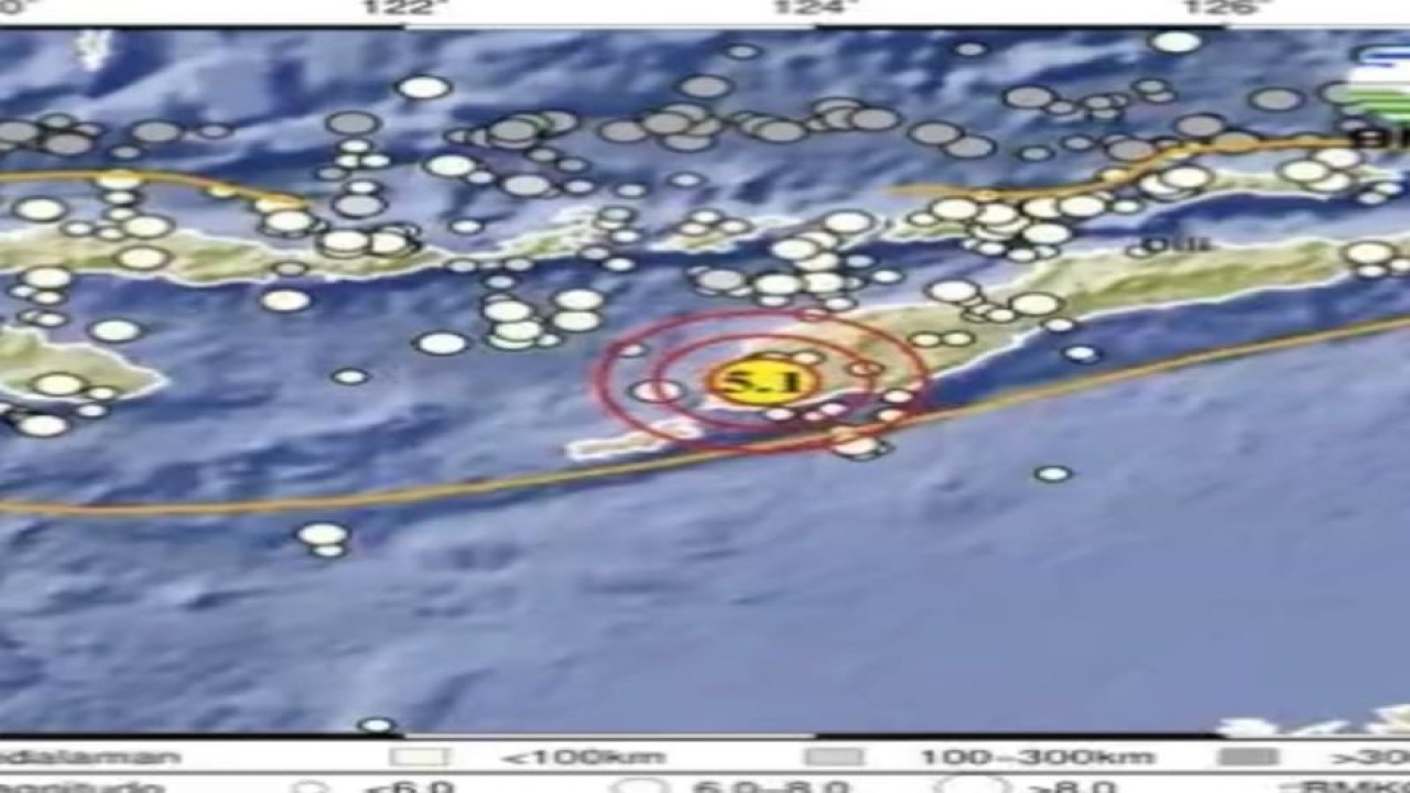 Gempa Kupang (ANTARA/HO-tanggapan layar)