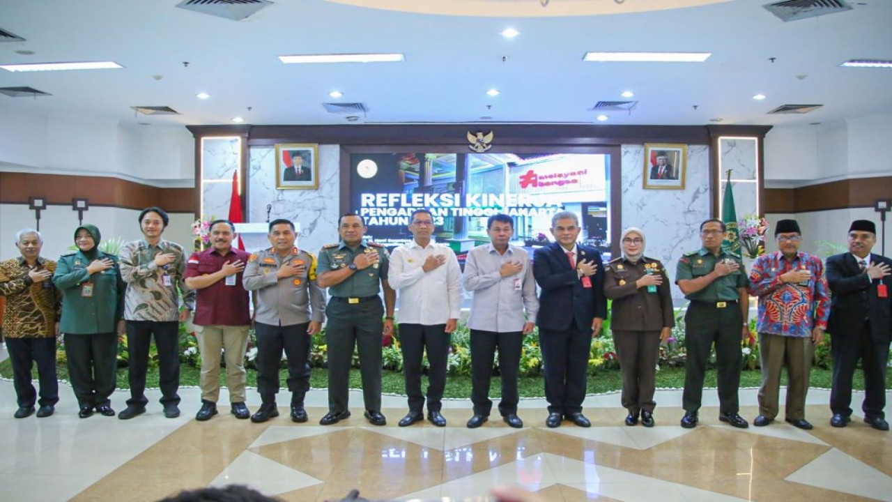 Penjabat (Pj) Gubernur DKI Jakarta Heru Budi Hartono menghadiri acara Refleksi Kinerja Pengadilan Tinggi DKI Jakarta Tahun 2023.  (Dinas Kominfotik Pemprov DKI Jakarta)