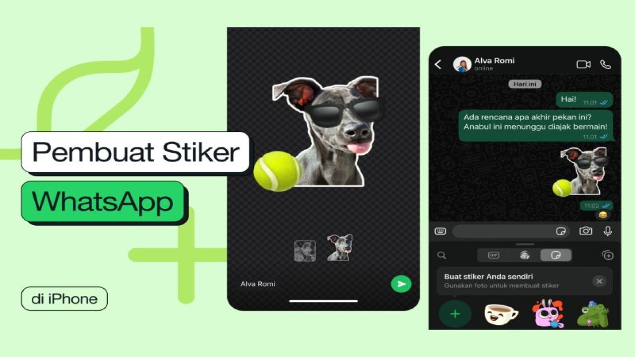 Ilustrasi fitur baru "Sticker Maker" yang dirilis WhatsApp untuk pengguna iPhone. (ANTARA/HO-WhatsApp Indonesia)