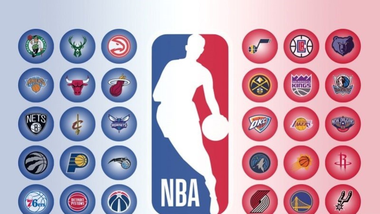 Ilustrasi liga bola basket Amerika Serikat, NBA, dan 30 tim pesertanya. (ANTARA/Gilang Galiartha)