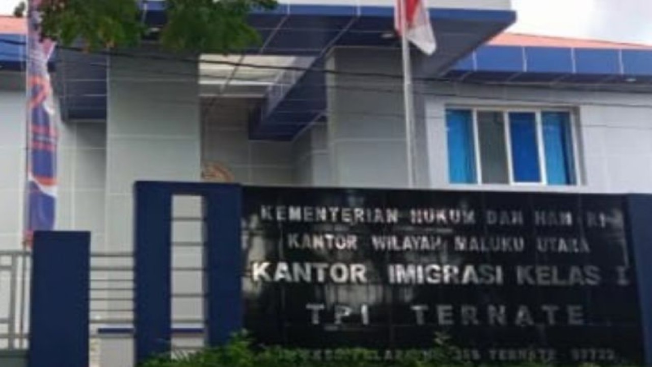 Kantor Imigrasi Kelas I Tempat Pemeriksaaan Imigrasi (TPI) Ternate, Selasa (23/1/2024). ANTARA/Abdul Fatah (Abdul Fatah)