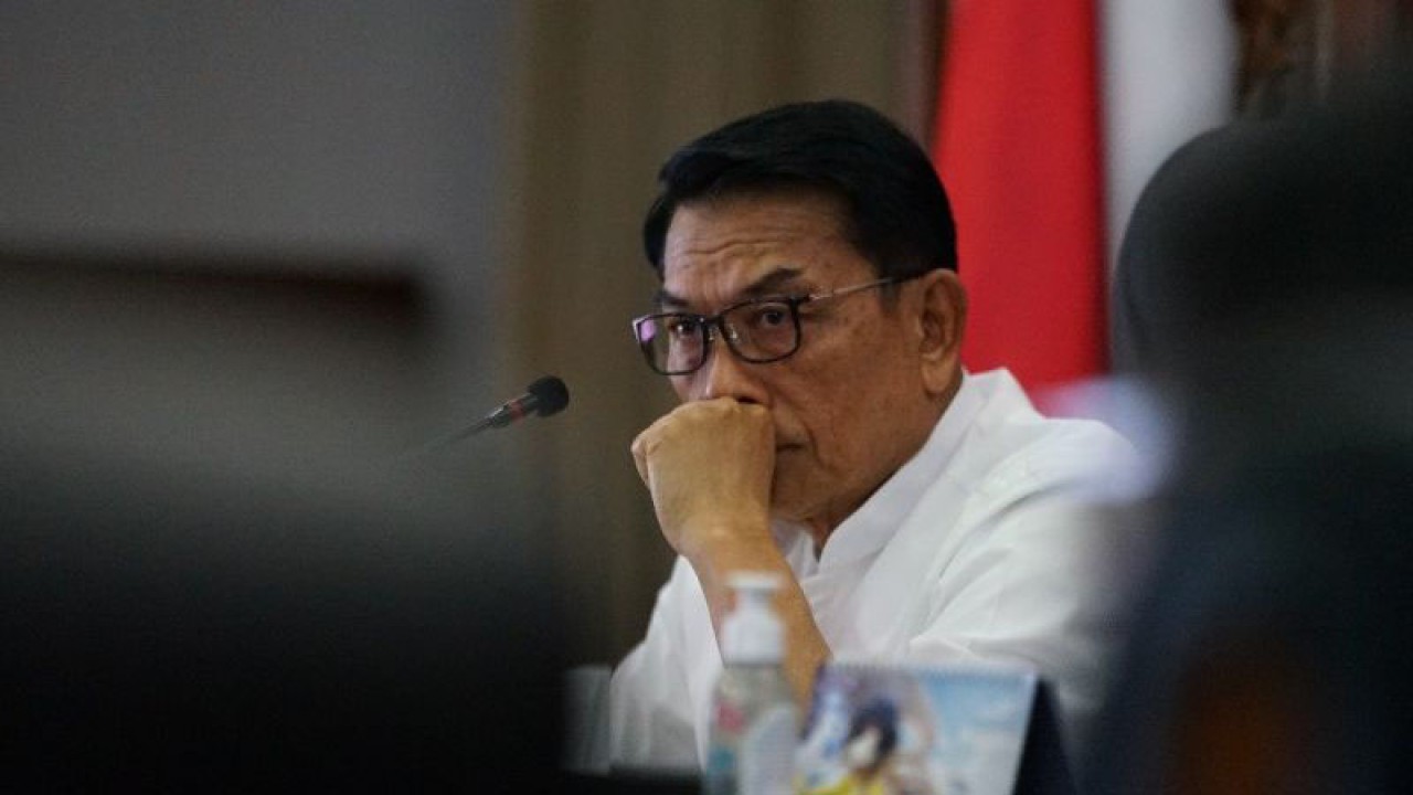 Kepala Staf Kepresidenan Moeldoko menerima kedatangan Ketua dan Komisioner Lembaga Manajemen Kolektif Nasional (LMKN), di Gedung Bina Graha Jakarta, Rabu (24/1/2024). ANTARA/HO-KSP