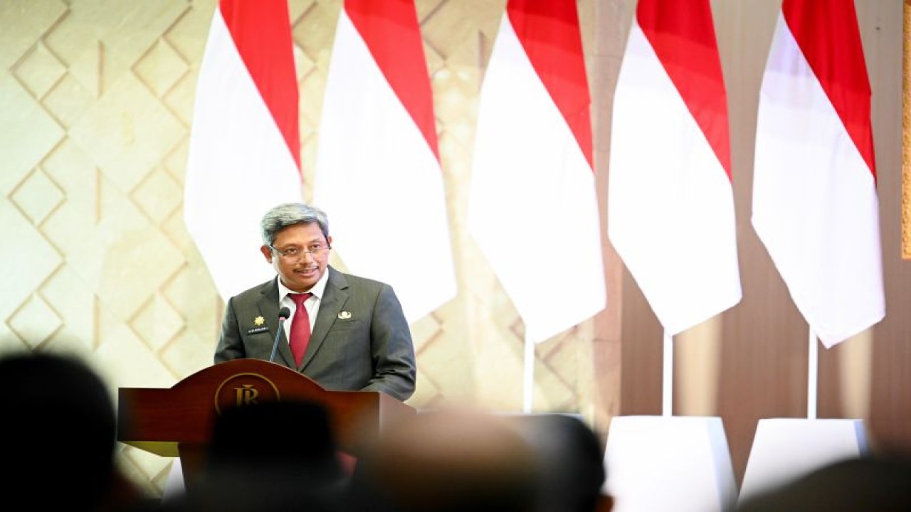 Pj Sekretaris Provinsi Sulsel Muhammad Arsjad saat menghadiri pengukuhan Kepala BI Perwakilan Sulsel di Makassar, Selasa (23/01/2024). ANTARA/HO-Humas Pemprov Sulsel