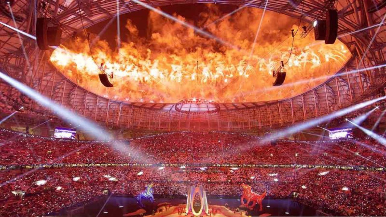 Arsip - Upacara pembukaan Piala Asia 2023 di Lusail Stadium, Lusail, Qatar, Jumat (12/1/2024). on January 12, 2024. Piala Dunia 2023 diawali dengan laga pembuka antarai Qatar vs Lebanon. ANTARA FOTO/Anadolu via Reuters Connect/Mohammed Dabbous/rwa.