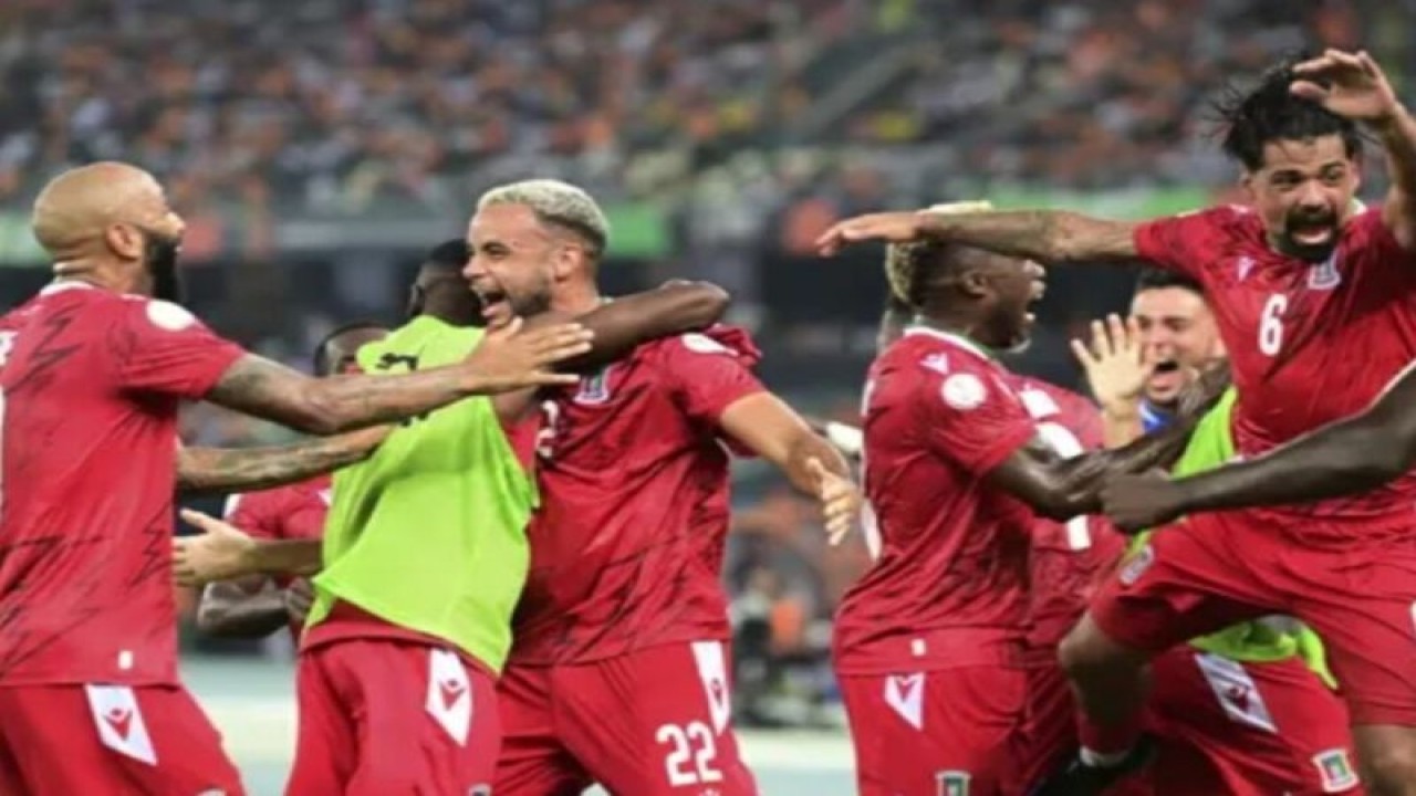 Selebrasi pemain Guinea Khatulistiwa setelah pertandingan Grup A Piala Afrika melawan Pantai Gading (ANTARA/HO-AFCON)