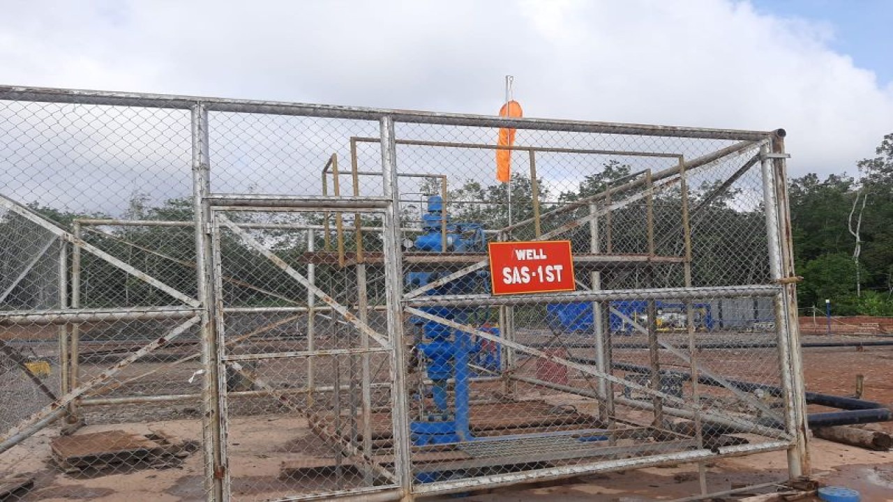 Sumur Minyak Sungai Anggur Selatan (SAS-1) yang berlokasi di Gelumbang, Kabupaten Muara Enim, Sumatera Selatan. ANTARA/HO-SKK Migas