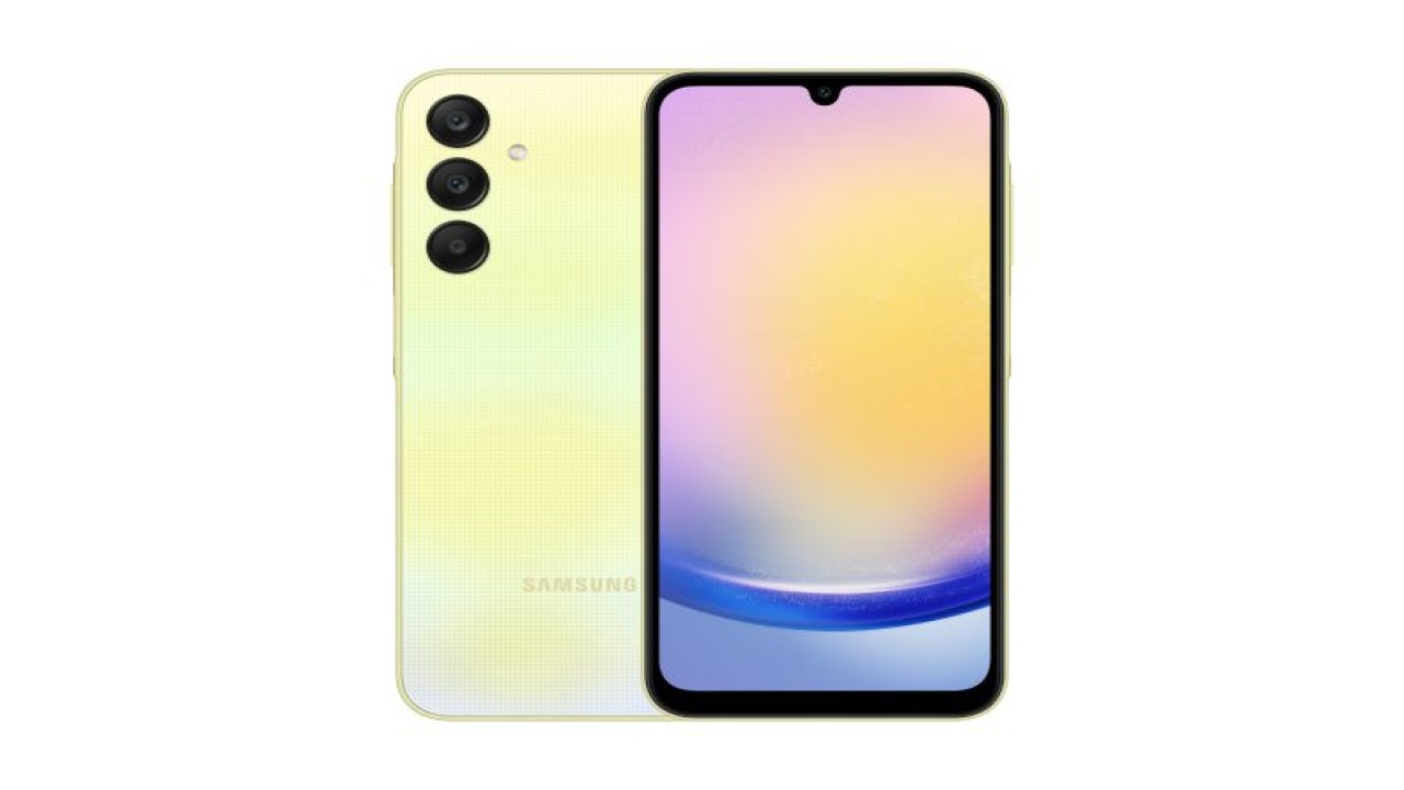 Tampilan ponsel pintar Galaxy A25 5G yang meluncur di Indonesia dengan warna Yellow. (ANTARA/HO-Samsung Indonesia)