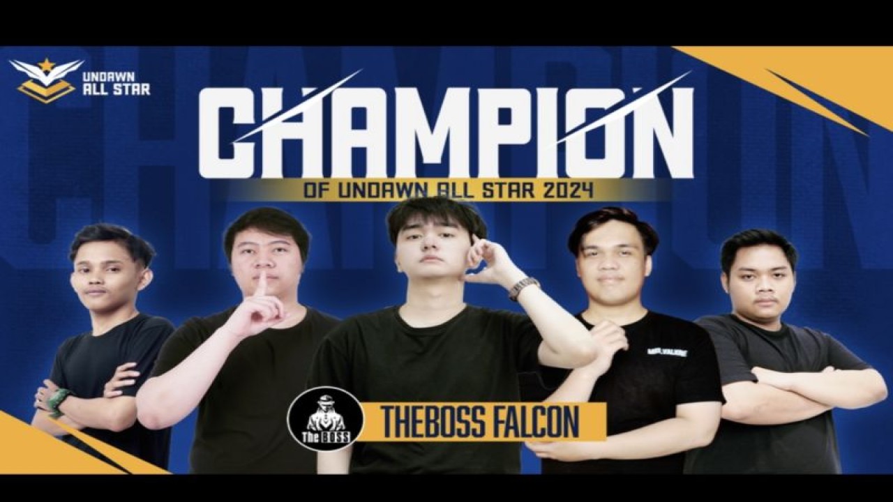Tim Indonesia Boss Falcon menjuarai Undawn All Star. (ANTARA/HO/Garena Indonesia)