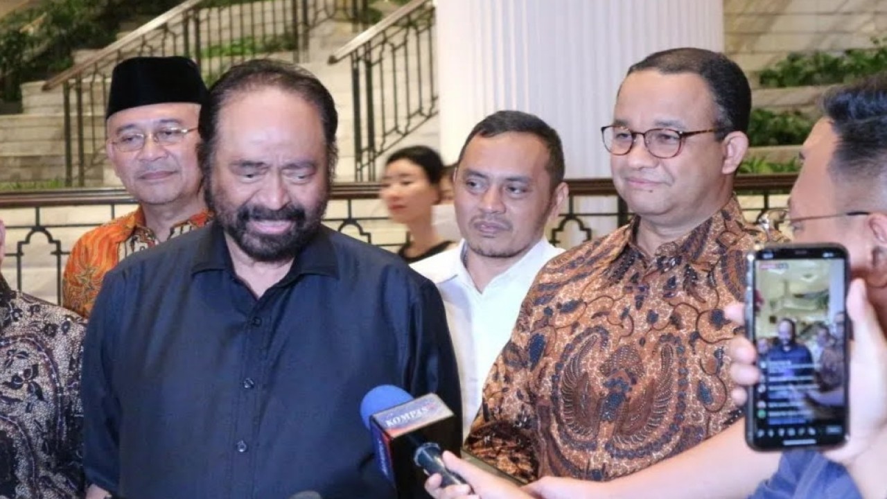 Anies Baswedan dan Ketua Umum Partai NasDem Surya Paloh. (Antara)