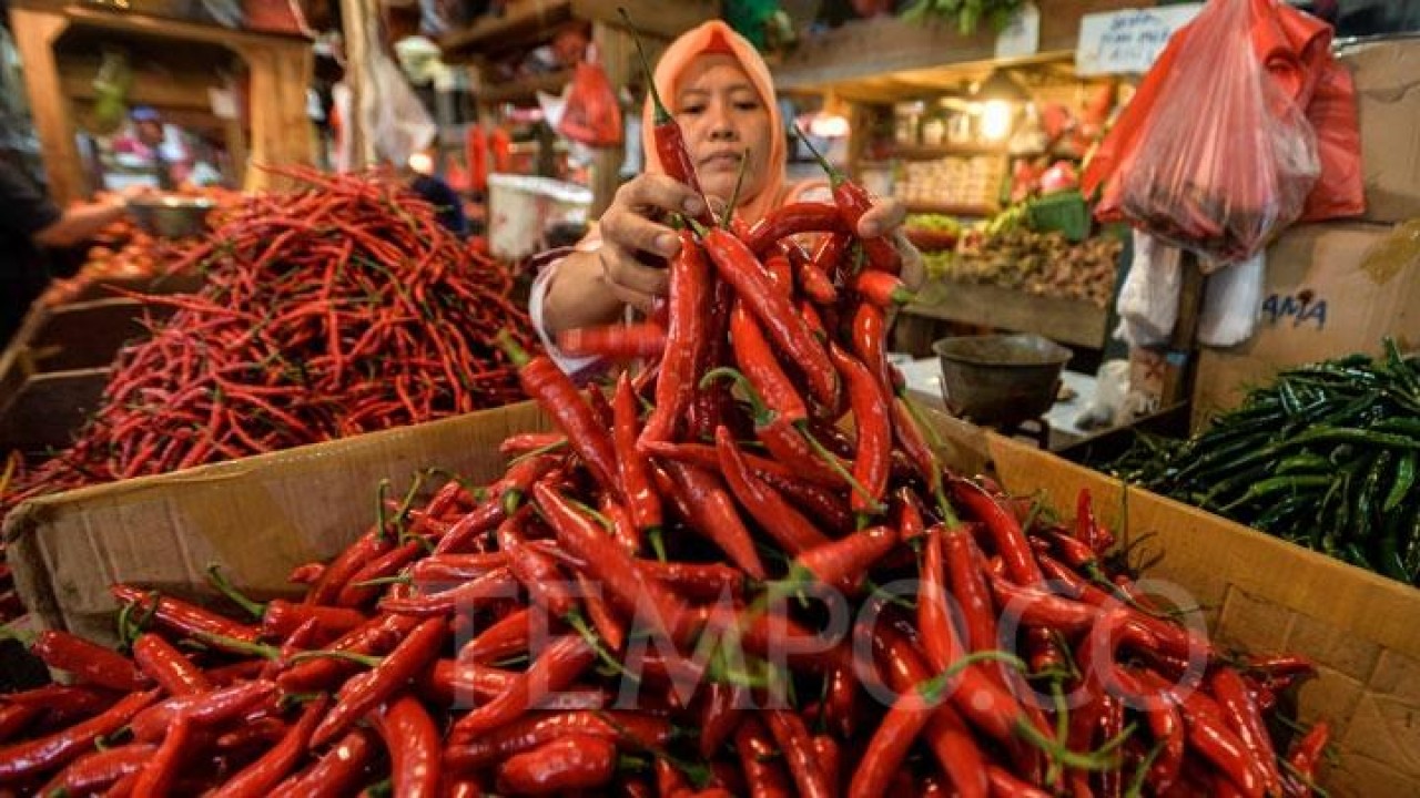 Cabai merah keriting di pasar tradisional/ist