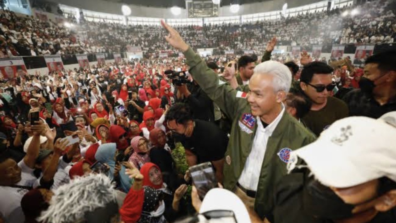 Capres nomor urut 3 Ganjar Pranowo kampanye