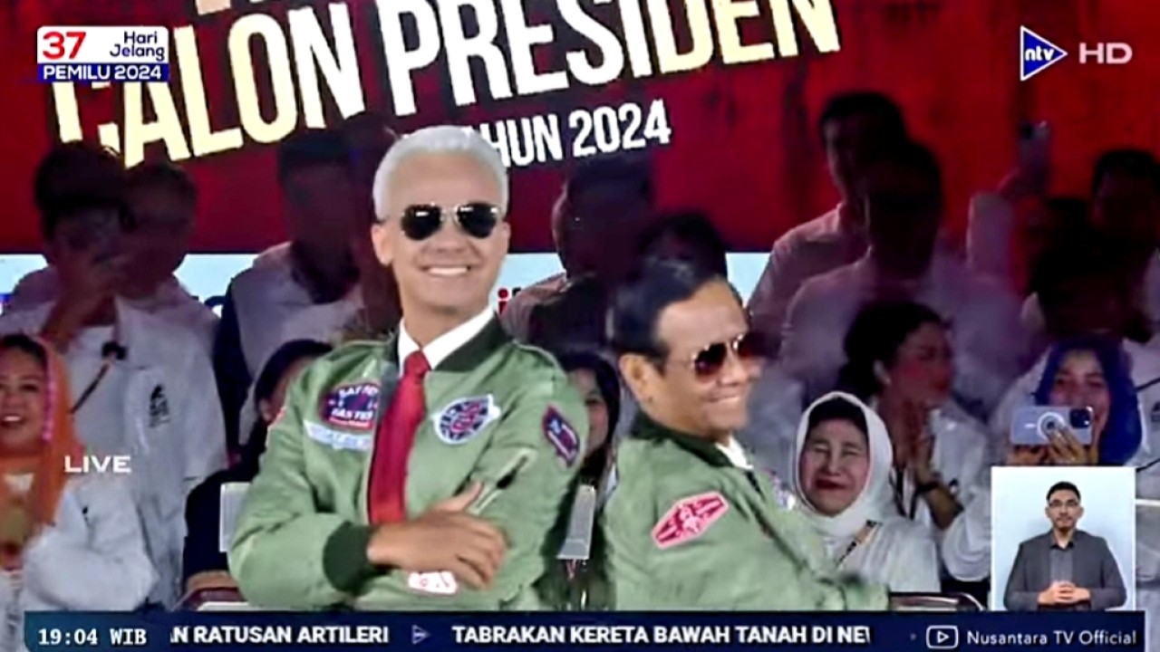 Ganjar - Mahfud/Tangkapan layar Nusantara TV