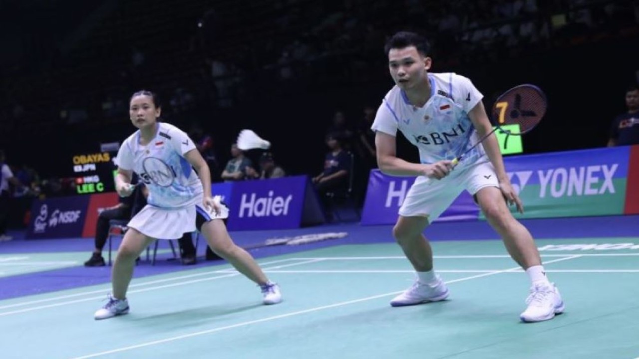 Ganda campuran Indonesia Rinov Rivaldy/Pitha Haningtyas Mentari. (Foto: ANTARA/HO/PBSI)