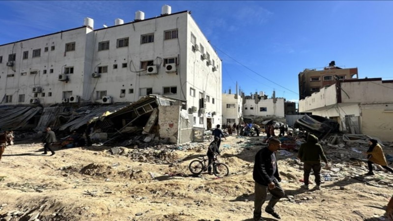 Rumah Sakit Kamal Adwan pasca serangan Israel di Gaza ( ARSIP FOTO - Anadolu Agency ) (ANTARA/Anadolu)