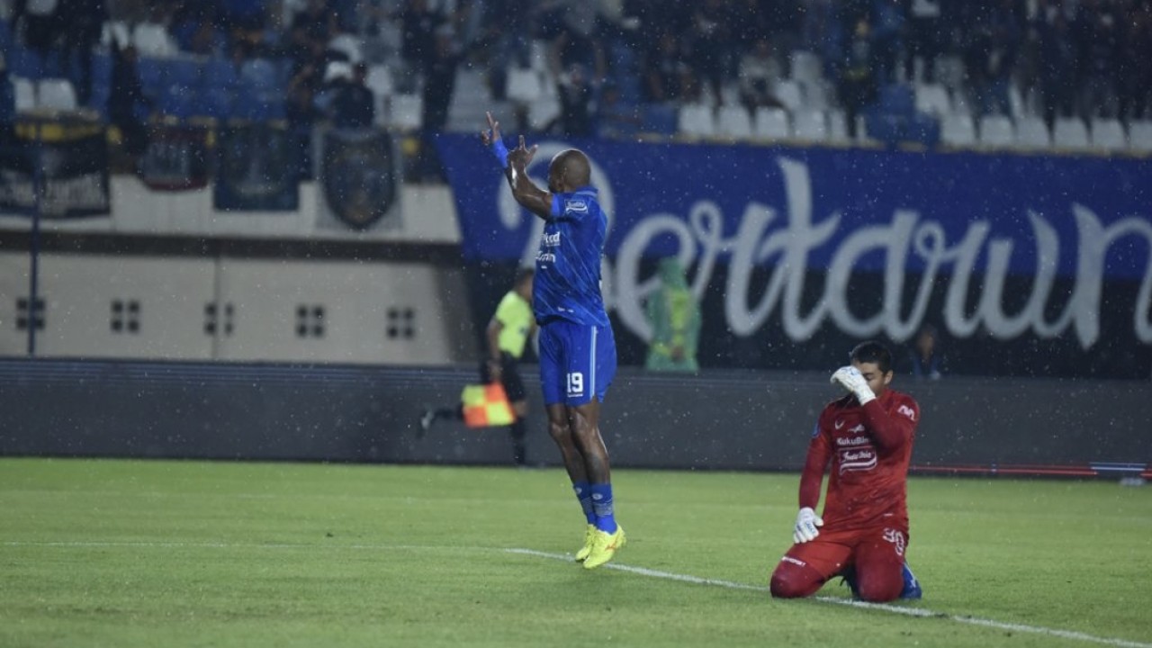 Selebrasi David da Silva di laga Persib vs PSIS