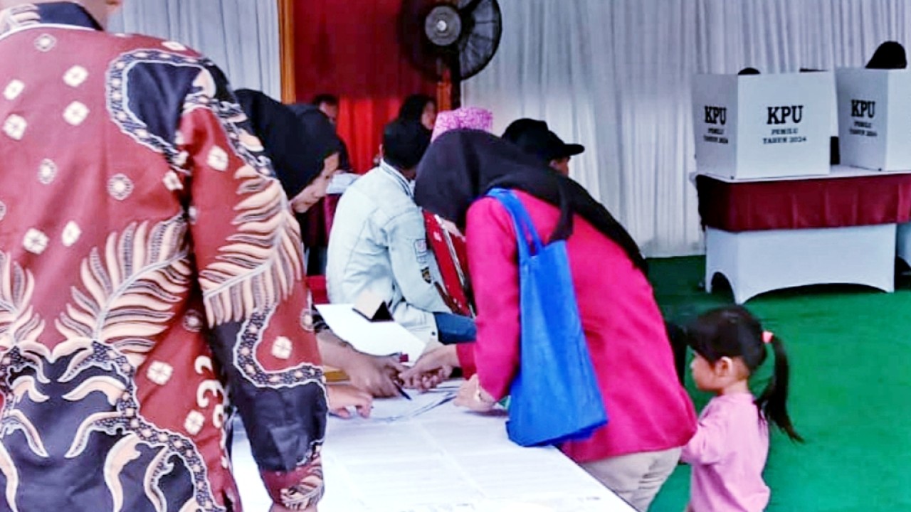 TPS Prabowo mulai berdatangan warga/Bagas-Nusantaratv