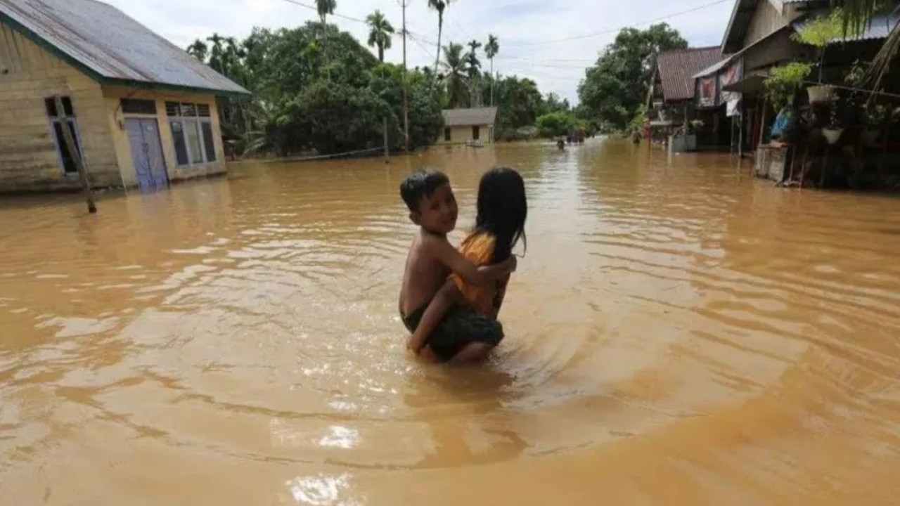 Ilustrasi banjir. (Antara)