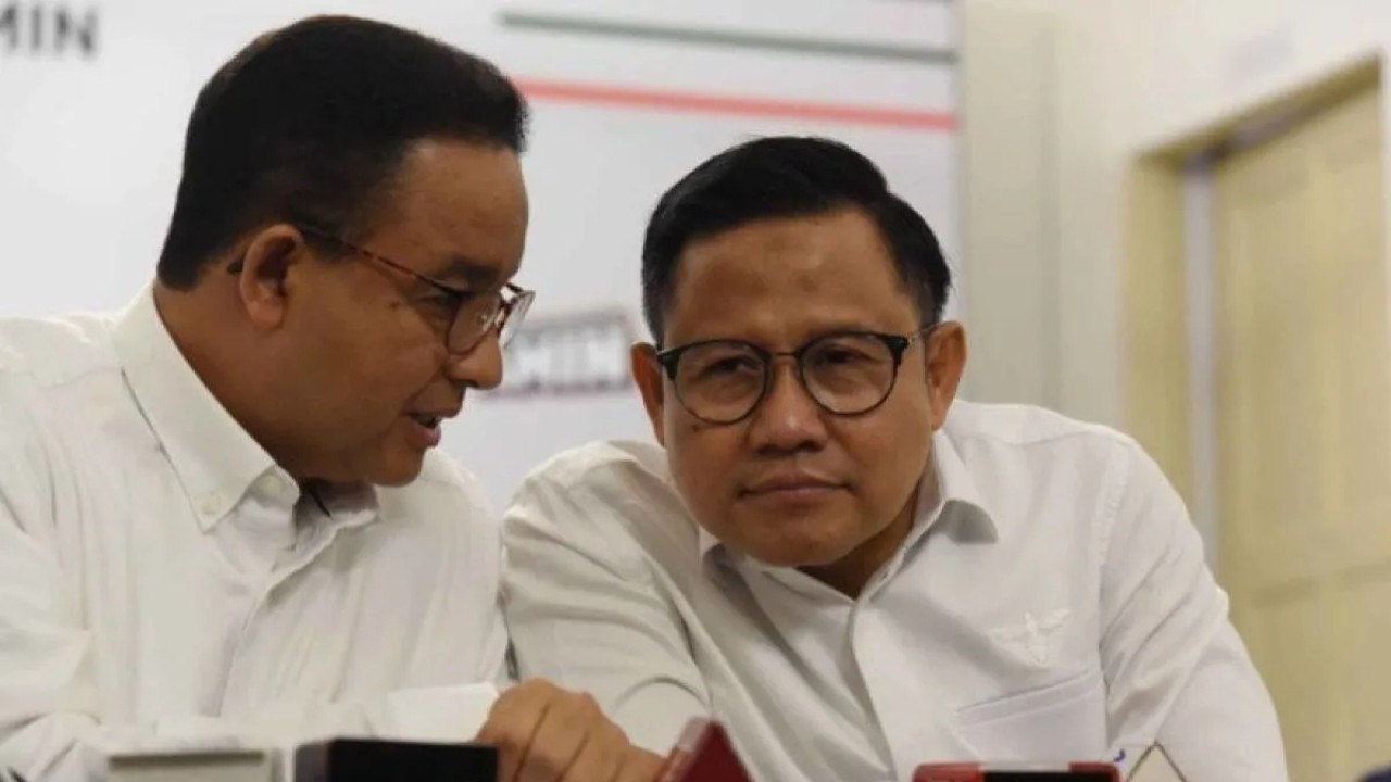 Capres-cawapres nomor urut 1, Anies Baswedan dan Muhaimin Iskandar atau Cak Imin. (Antara)