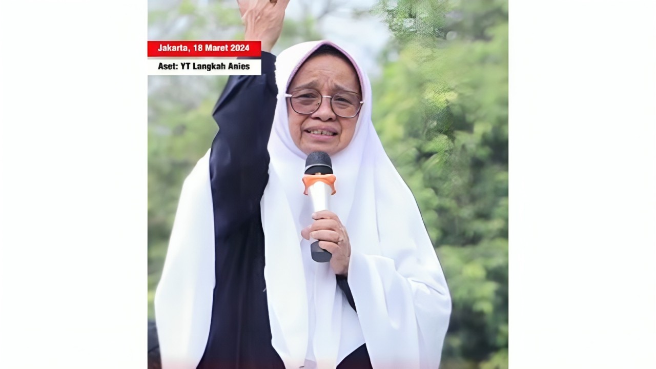 Emak-emak Demo di KPU. (Foto: Tangkap layar Tiktok)