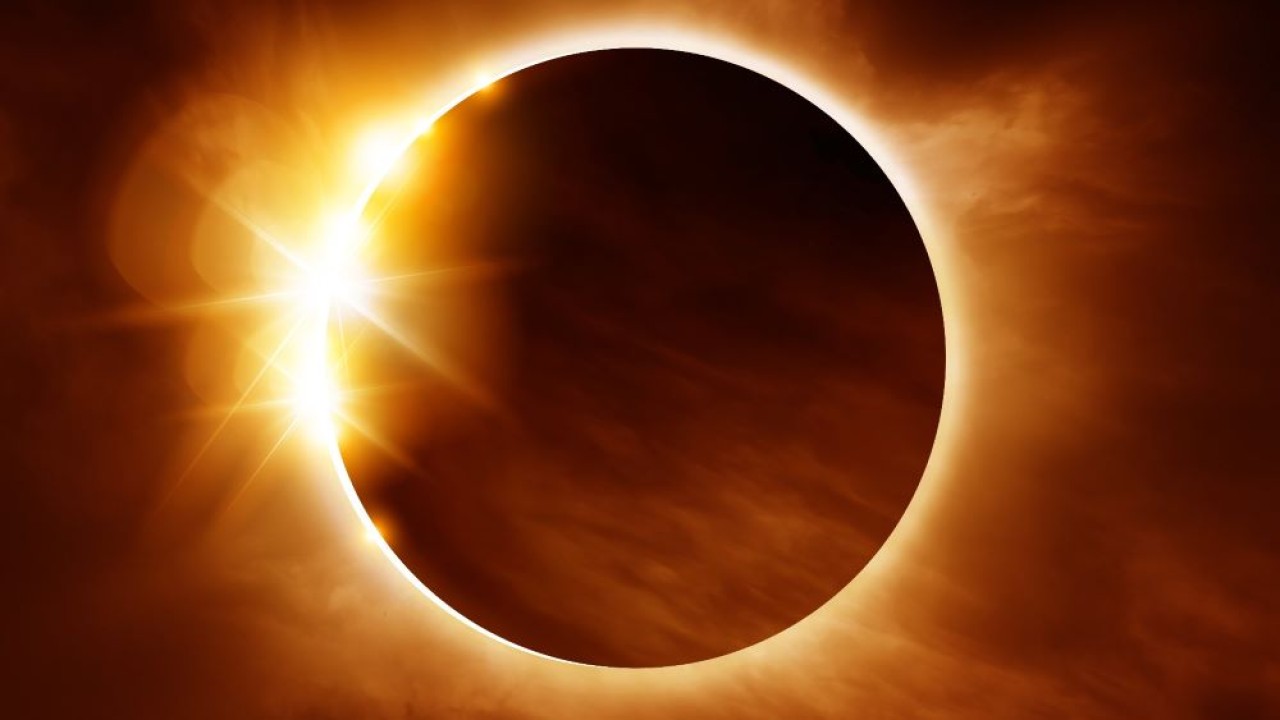 Gerhana Matahari Total bakal terjadi pada 8 April 2024.  (Foto: WTHR)