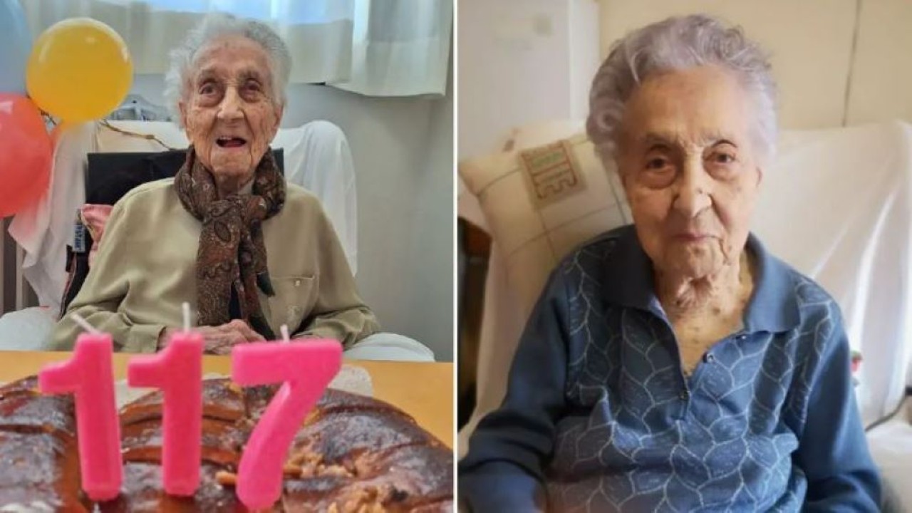Maria Branyas Morera, perempuan tertua di dunia, merayakan ulang tahun ke-117 pada Senin, 4 Maret 2024, di Spanyol. (Foto: Guinness World Records)