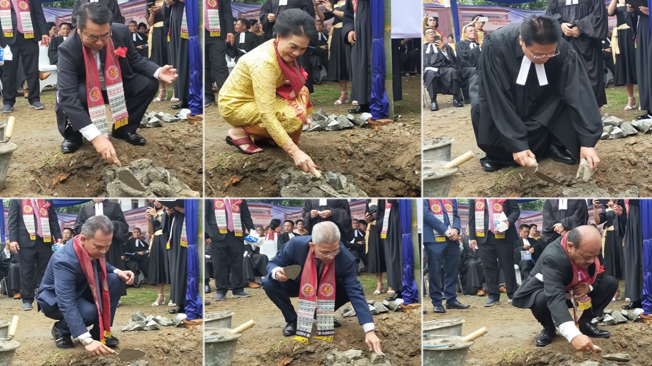 Peletakkan Batu Pertama Pembangunan Gedung Sekolah Minggu dan Serbaguna HKBP Sutoyo (foto-foto: Nusantaratv.com/Ramses Manurung)