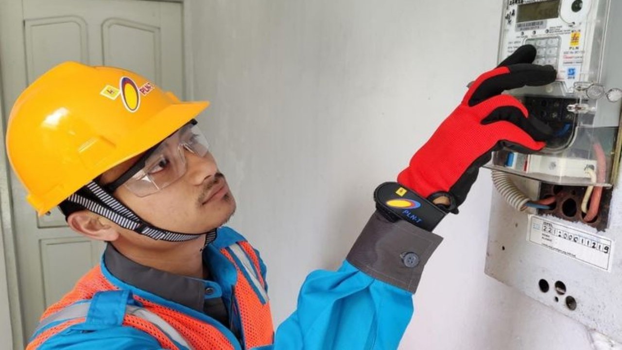 Ilustrasi petugas PLN sedang memeriksa wattmeter di rumah warga/ist