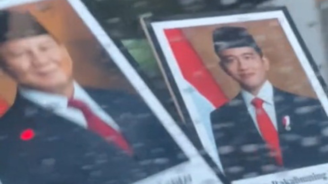 Poster  Presiden Prabowo Subianto dan Wakil Presiden Gibran Rakabuming Raka. (Tangkap layar)