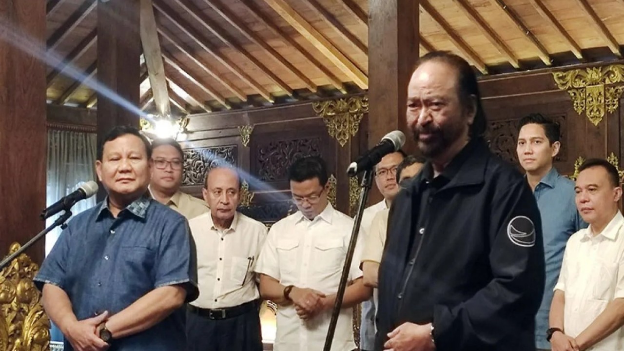 Prabowo Subianto dan Surya Paloh. (Antara)