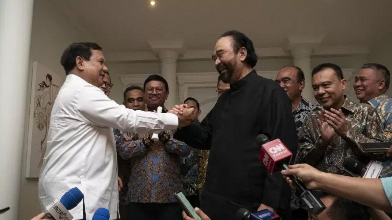 Prabowo Subianto dan Surya Paloh. (Antara)