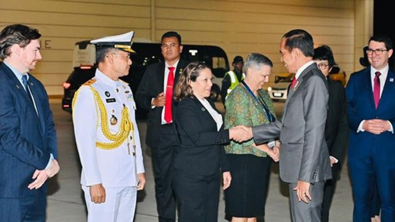 Presiden Jokowi tiba di Melbourne, Australia.