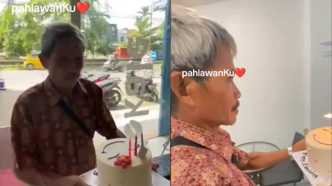 Seorang ayah beri kejutan pada anak (TikTok @hnn_1228)