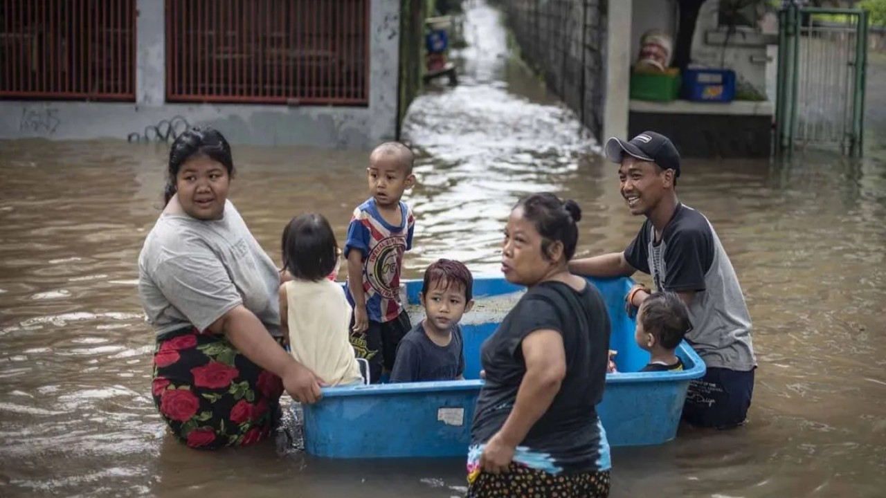 Ilustrasi banjir. (Antara)
