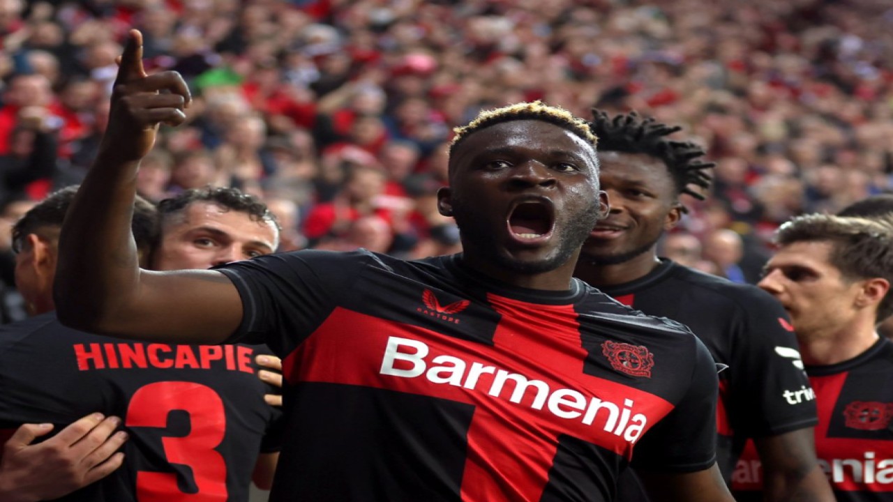 Bayer Leverkusen menang 2-0 atas West Ham pada leg pertama Liga Europa 2023/2024. (Twitter Europa League)