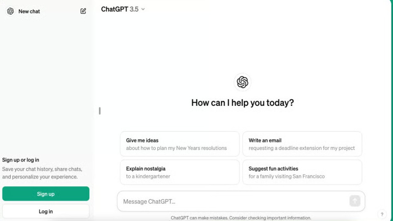 Tampilan ChatGPT/OpenAI