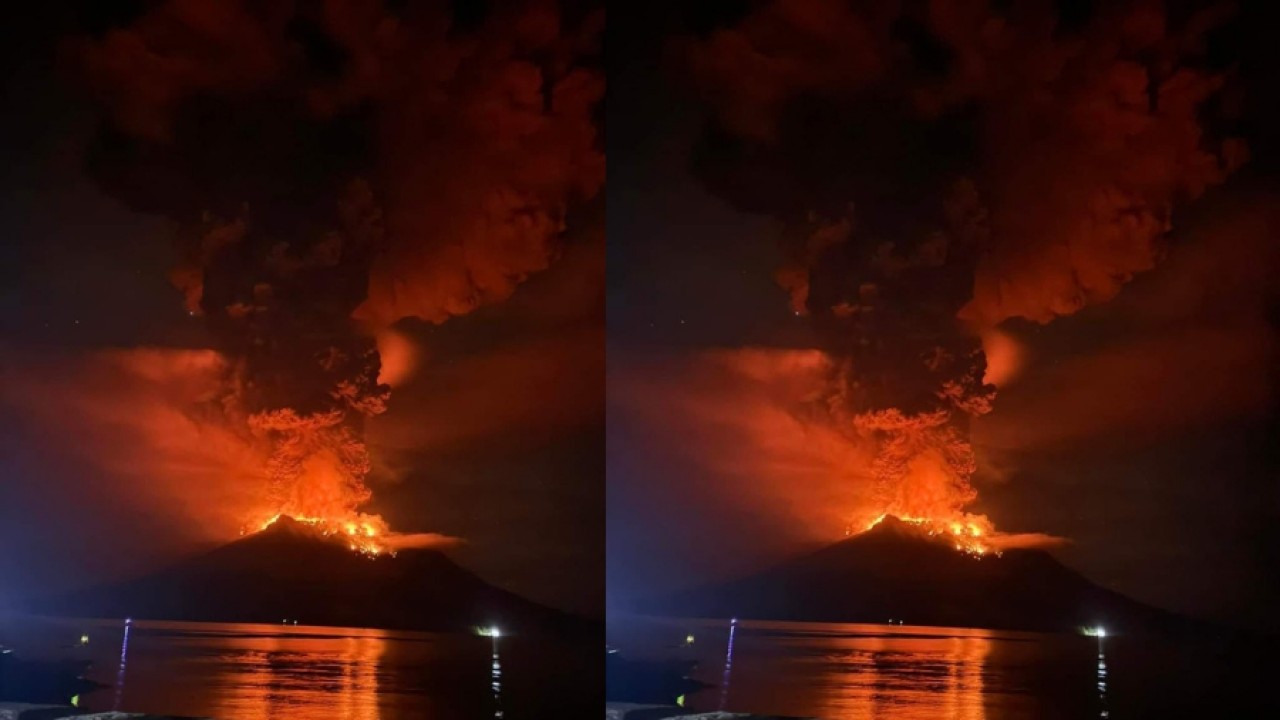 Gunung Ruang di Sulawesi Utara Meletus (BPBD Kabupaten Sitaro)