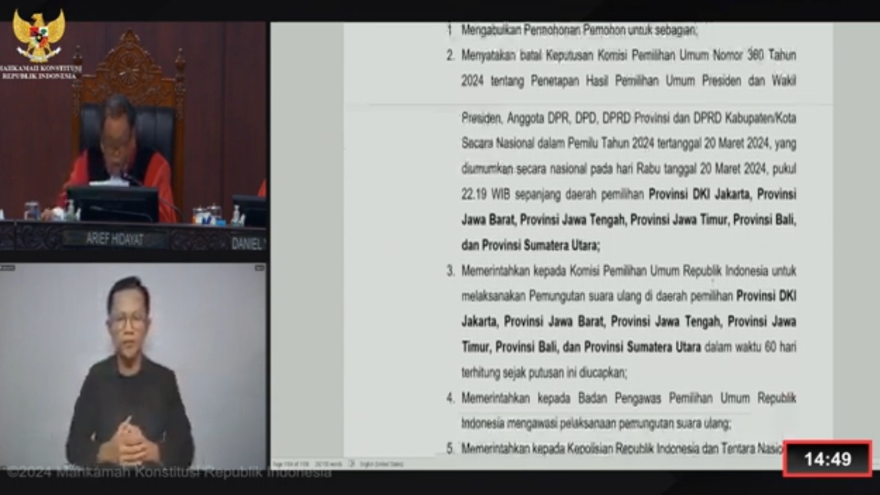 Hakim MK Arief Hidayat. (YouTube)