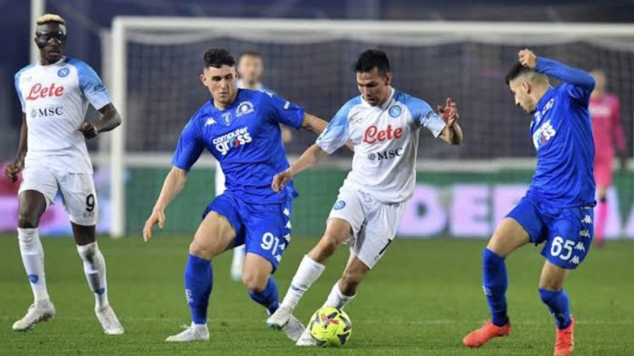 Laga Empoli vs Napoli di Liga Italia