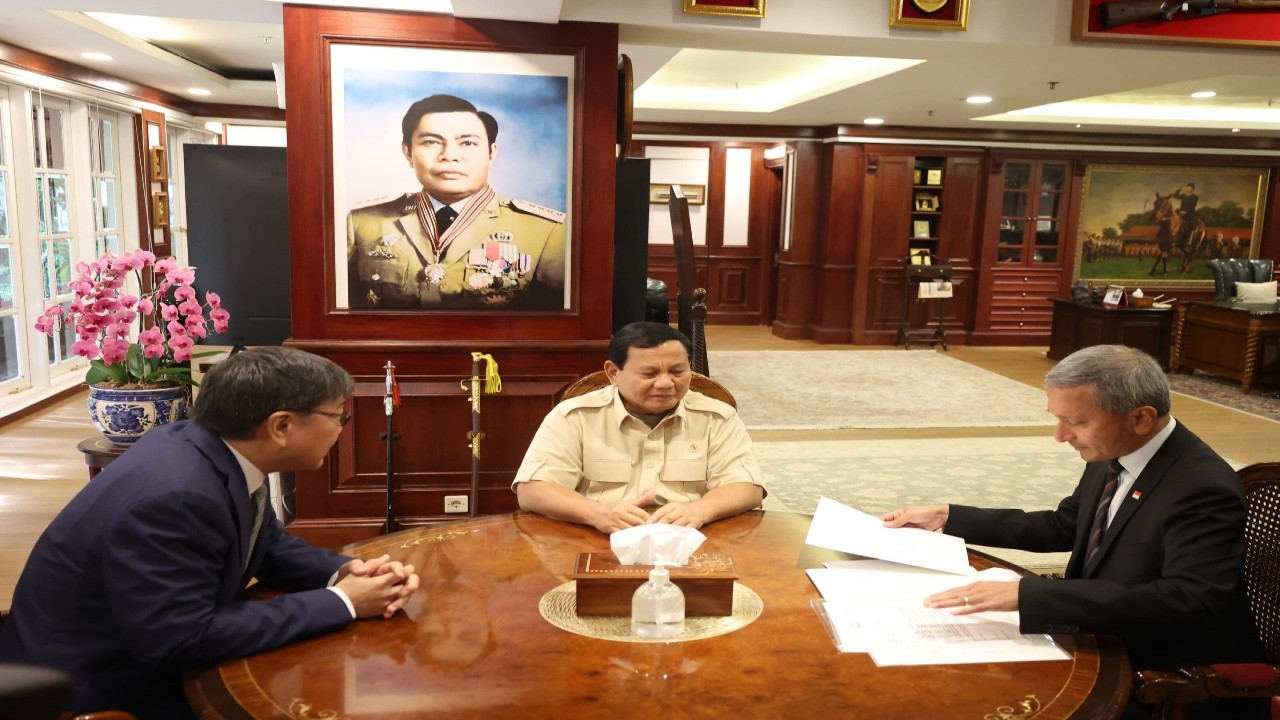 Menhan Prabowo Terima Kunjungan Kehormatan Menlu Singapura  (Istimewa)