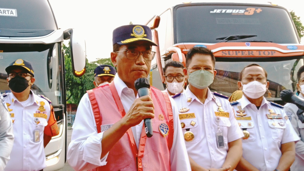 Menteri Perhubungan Budi Karya Sumadi meninjau pelaksanaan arus mudik Lebaran 2024/ist
