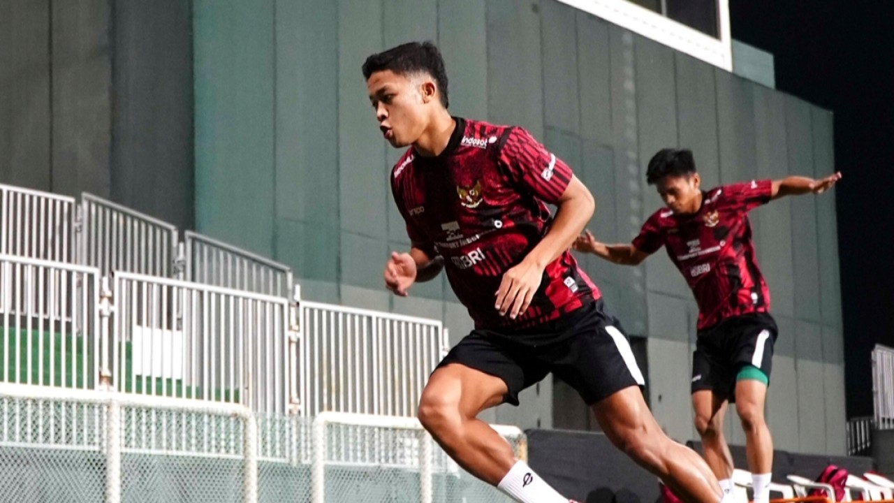 Pemain Persija, Rio Fahmi yang sedang menjalani pemusatan latihan bersama Timnas Indonesia U-23