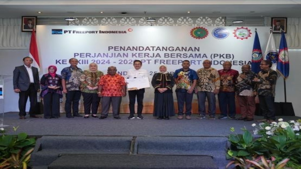 Penandatanganan PKB PT FI 2024-2026 (foto:Freeport)