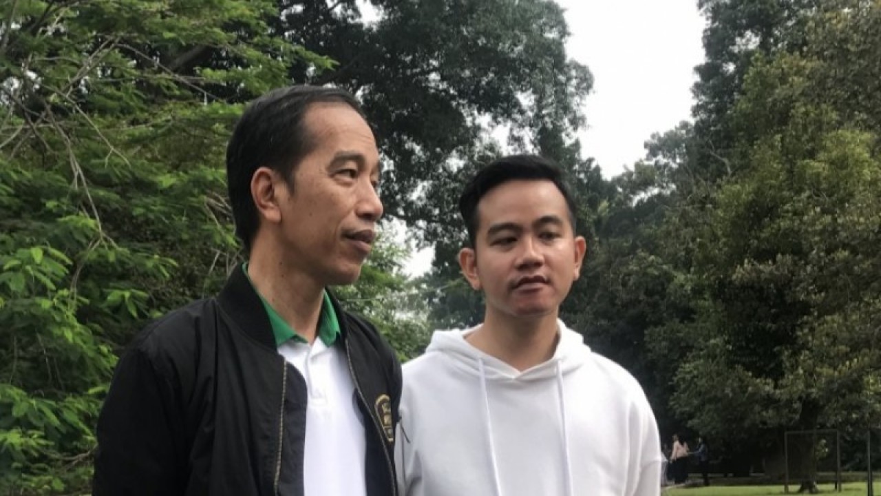 Presiden Jokowi dan putranya, Gibran Rakabuming Raka. (Antara)