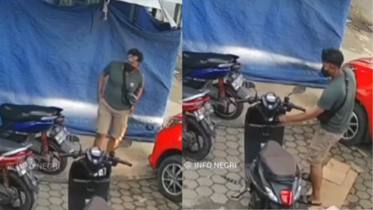 Pria Nekat Curi Motor di Lampung (Instagram)