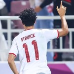 Selebrasi Rafael Struick di laga Indonesia vs Korsel U23-1714070494