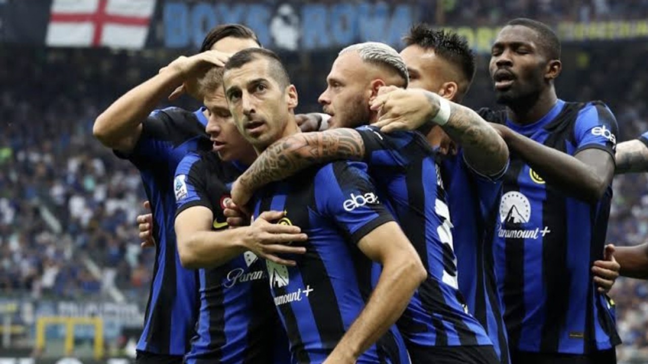 Selebrasi skuad Inter Milan di laga Serie A Italia