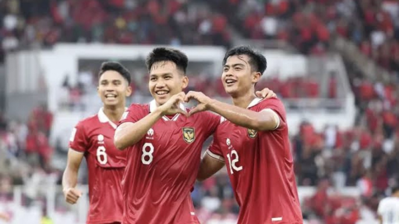 Selebrasi skuad Timnas Indonesia U-23