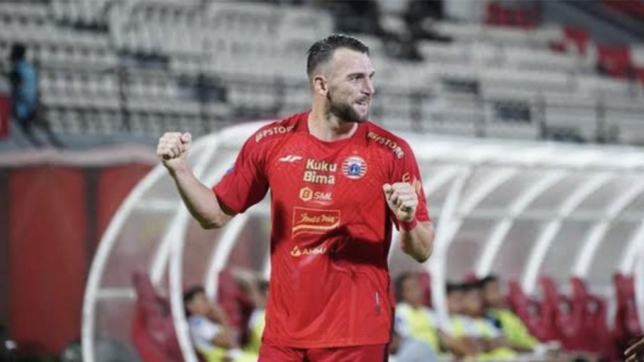 Selebrasi striker Persija, Marko Simic